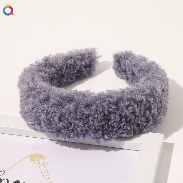 Women's Handmade Plush Lamb Wool Hair Hoop Hair Clip Headband Hair Accessories For Autumn And Winter