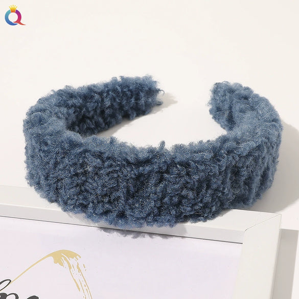 Women's Handmade Plush Lamb Wool Hair Hoop Hair Clip Headband Hair Accessories For Autumn And Winter