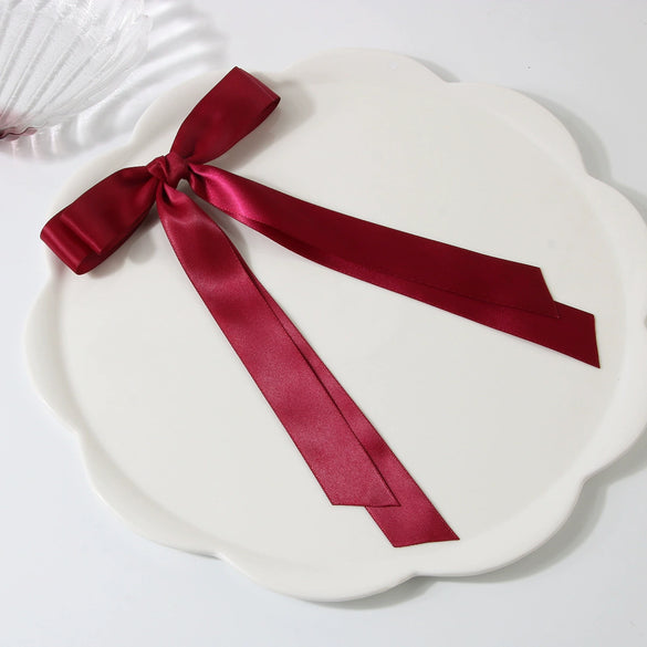 Women's Handmade Polyester Double Layer Bow Ribbon Hairpin Cloth Material Hair Accessory