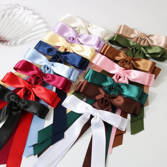 Women's Handmade Polyester Double Layer Bow Ribbon Hairpin Cloth Material Hair Accessory