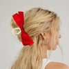 Women's Handmade Polyester Fiber Bow Hair Clips Grip Style Hair Accessories