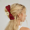 Women's Handmade Polyester Fiber Bow Hair Clips Grip Style Hair Accessories