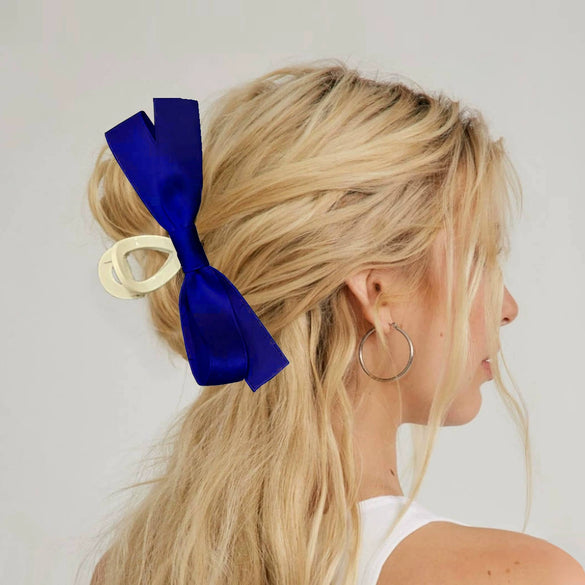 Women's Handmade Polyester Fiber Bow Hair Clips Grip Style Hair Accessories