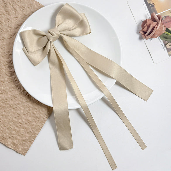 Women's Handmade Polyester Fiber Bow Hairpin Headwear Clip