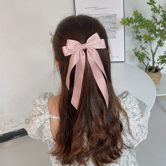 Women's Handmade Polyester Fiber Double Bow Duckbill Hair Clip Accessories