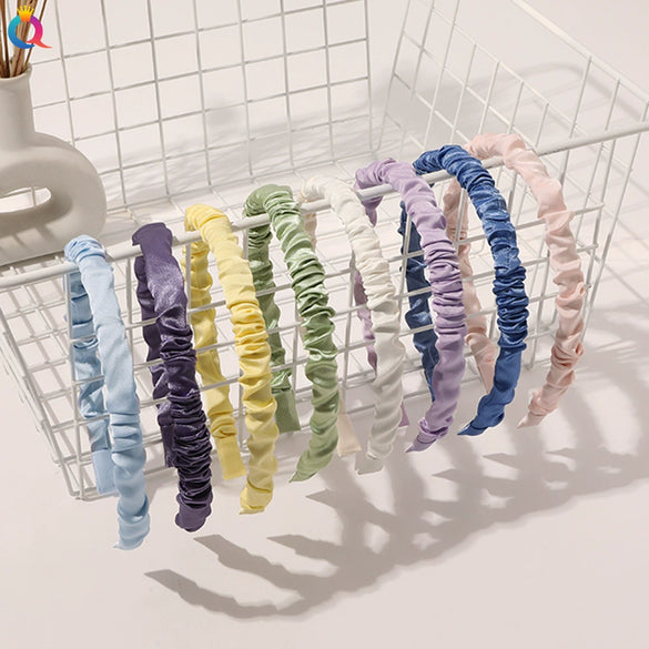 Women's Handmade Printed Satin Cloth Headband Simple Puffed Hair Band For Everyday Wear