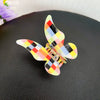 Women's Handmade Pvc Colorful Plaid Butterfly Hairpin Hair Accessories