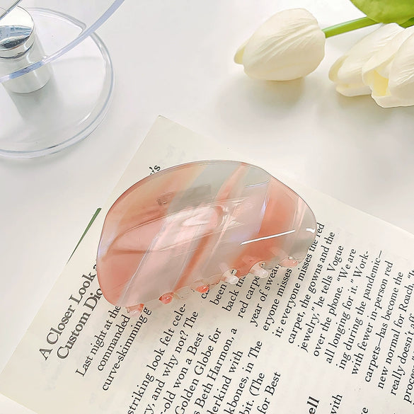 Women's Handmade Pvc Hair Grab Clip Light Luxury Style Phantom Stripe Shark Clip