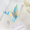 Women's Handmade Pvc Hair Grab Clip Light Luxury Style Phantom Stripe Shark Clip