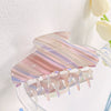 Women's Handmade Pvc Hair Grab Clip Light Luxury Style Phantom Stripe Shark Clip