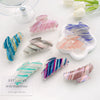 Women's Handmade Pvc Hair Grab Clip Light Luxury Style Phantom Stripe Shark Clip