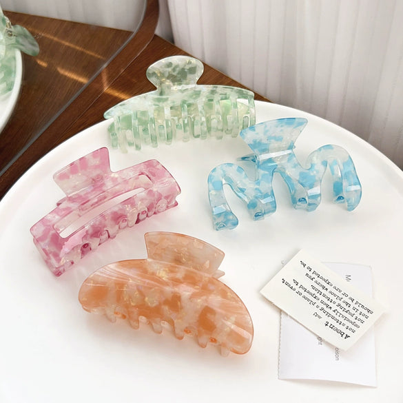 Women's Handmade Pvc Hair Shark Clip Accessories Pastoral Style Simple Elegant