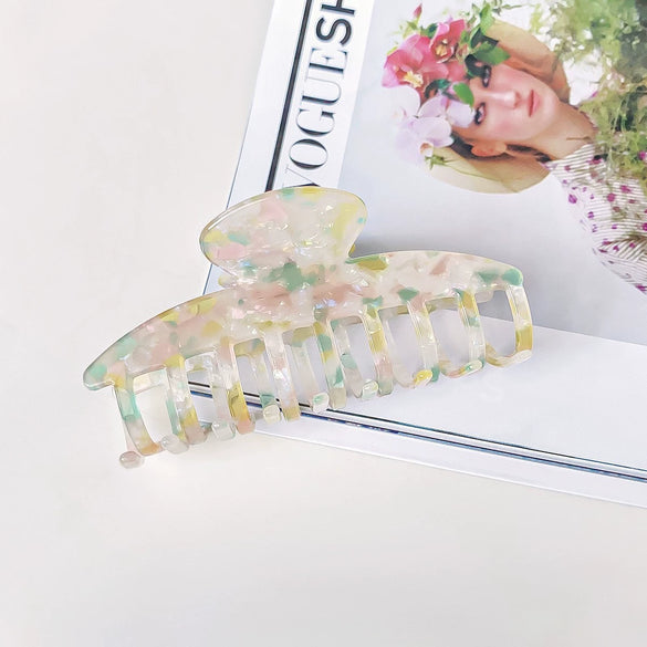 Women's Handmade Pvc Hair Shark Clip Accessories Pastoral Style Simple Elegant