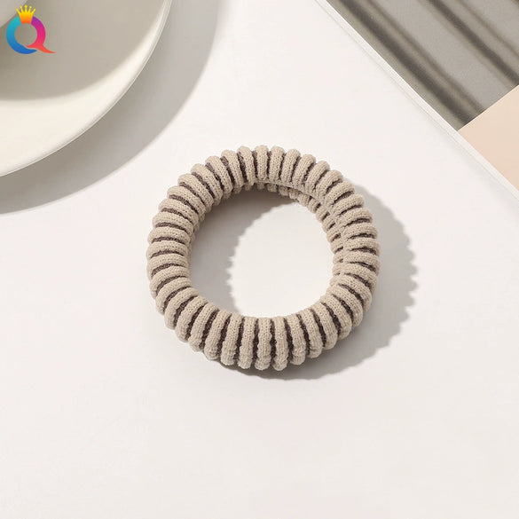 Women's Handmade Rabbit Ears Hair Tie Thick Elastic Plastic Hair Rope Seamless Simple Hair Accessory