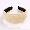 Women's Handmade Raffia Headband Hair Accessory With Wide Knotted Design And Simple Style