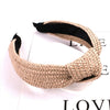 Women's Handmade Raffia Headband Hair Accessory With Wide Knotted Design And Simple Style