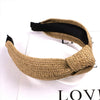 Women's Handmade Raffia Headband Hair Accessory With Wide Knotted Design And Simple Style