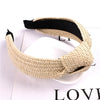 Women's Handmade Raffia Headband Hair Accessory With Wide Knotted Design And Simple Style