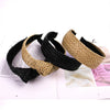 Women's Handmade Raffia Headband Hair Accessory With Wide Knotted Design And Simple Style