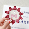 Women's Handmade Red Velvet Love Grip Hair Clip Small Grab Style Plastic Resin Side Hairpin Headwear
