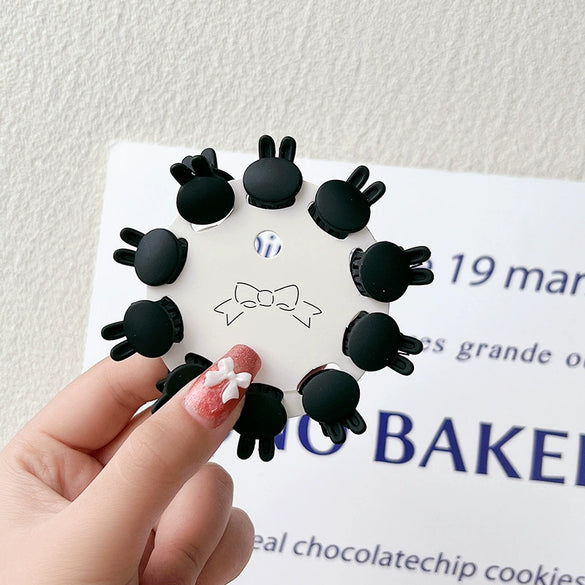 Women's Handmade Red Velvet Love Grip Hair Clip Small Grab Style Plastic Resin Side Hairpin Headwear