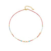 Women's Handmade Redstone Shell Stainless Steel Geometric Beaded Summer Clavicle Necklace