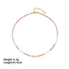 Women's Handmade Redstone Shell Stainless Steel Geometric Beaded Summer Clavicle Necklace