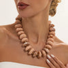 Women's Handmade Resin Beaded Necklace With Irregular Geometric Beads And Lobster Clasp Minimalist Stylish Jewelry