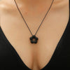 Women's Handmade Resin Flower Pendant Rope Chain Necklace Retro Simple Fashion