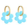 Women's Handmade Resin Flower Pendant Rope Chain Necklace Retro Simple Fashion