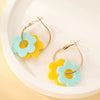 Women's Handmade Resin Flower Pendant Rope Chain Necklace Retro Simple Fashion