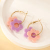 Women's Handmade Resin Flower Pendant Rope Chain Necklace Retro Simple Fashion