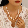 Women's Handmade Resin Flower Pendant Rope Chain Necklace Retro Simple Fashion