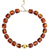 Women's Handmade Resin Heart Pendant Beaded Necklace With Contrasting Color Geometric Beads Exaggerated Statement Jewelry