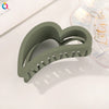 Women's Handmade Resin Love Hair Claw Clip With Hollow Frosted Design Large Shark Hairpin For Elegant Updos