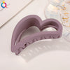 Women's Handmade Resin Love Hair Claw Clip With Hollow Frosted Design Large Shark Hairpin For Elegant Updos