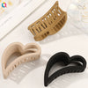 Women's Handmade Resin Love Hair Claw Clip With Hollow Frosted Design Large Shark Hairpin For Elegant Updos