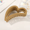 Women's Handmade Resin Love Hair Claw Clip With Hollow Frosted Design Large Shark Hairpin For Elegant Updos