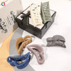 Women's Handmade Resin Love Hair Claw Clip With Hollow Frosted Design Large Shark Hairpin For Elegant Updos