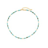 Women's Handmade Retro Natural Optimized Blue Pine Maliteite Geometric Beaded Clavicle Necklace