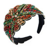 Women's Handmade Rhinestone Baroque Style Wide Headband Retro Exaggerated Light Luxury Fashion Hair Accessory