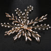 Women's Handmade Rhinestone Floral Bridal Hairpin Simple Electroplated Duckbill Side Clip Wedding Hair Accessory