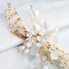 Women's Handmade Rhinestone Pearl Hairpin Frosted Crystal Flower Side Clip Hair Accessory