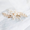 Women's Handmade Rhinestone Pearl Hairpin Frosted Crystal Flower Side Clip Hair Accessory