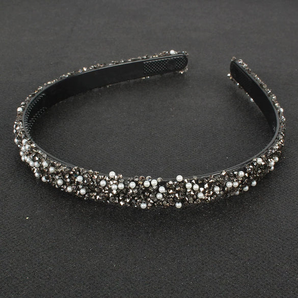 Women's Handmade Rhinestone Semicircular Hairband