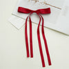 Women's Handmade Ribbon Satin Duckbill Clip Bow Hairpin With Long Tassel Hair Accessories