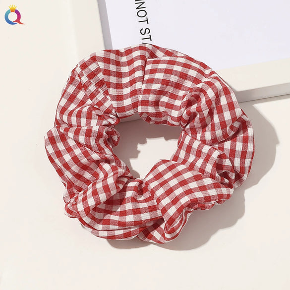 Women's Handmade Satin Scrunchie Hair Tie Large Fabric Hair Ring Simple Fashion Hair Accessory