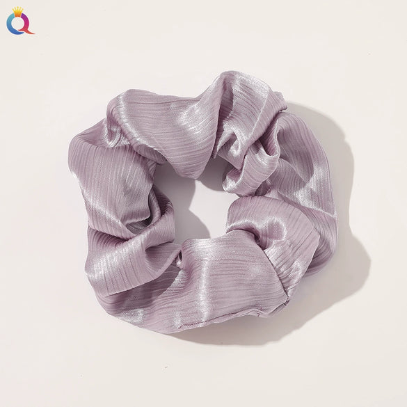 Women's Handmade Satin Scrunchie Hair Tie Large Fabric Hair Ring Simple Fashion Hair Accessory