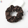 Women's Handmade Satin Scrunchie Hair Tie Set Solid Color Fabric Hair Ring Headband Wholesale