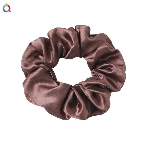 Women's Handmade Satin Scrunchie Hair Tie Set Solid Color Fabric Hair Ring Headband Wholesale